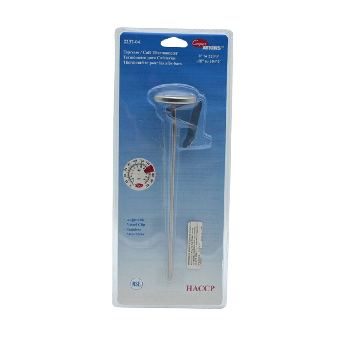 Termómetro 1 3/4" dial 18 cm de  0 / 220 °F / °C